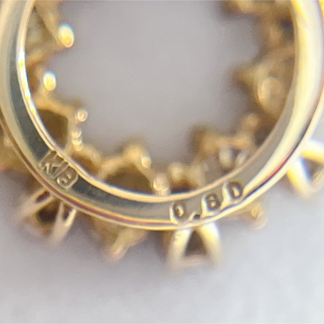 1255】ネックレストップ K18 天然ダイヤモンド0.6ct サークル形 1255】ネックレストップ K18 天然ダイヤモンド0.6ct サークル形