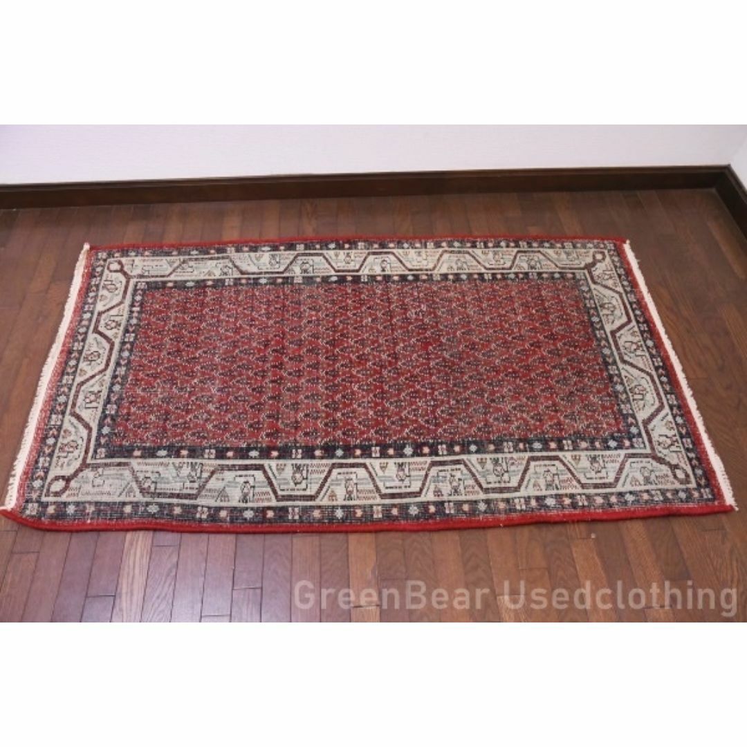 RAGU063 洋間や和室にも◎トライバルラグ 163cm×89cm ウール絨毯 RAGU063 洋間や和室にも◎トライバルラグ 163cm×89cm ウール絨毯