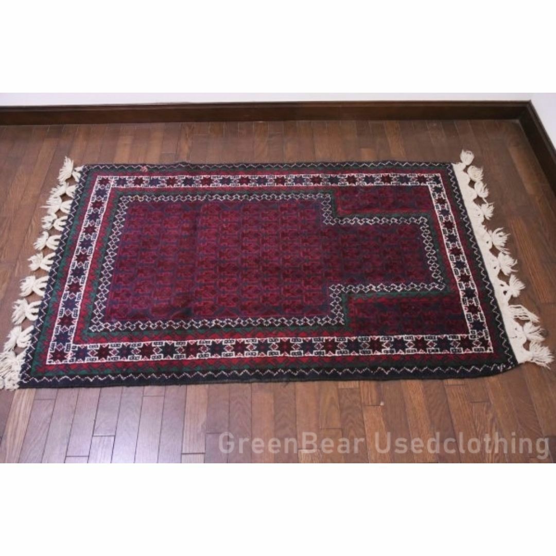 RAGU031 寛ぎスペースに◎トライバルラグ 144cm×85cm ウール絨毯 RAGU031 寛ぎスペースに◎トライバルラグ 144cm×85cm ウール絨毯