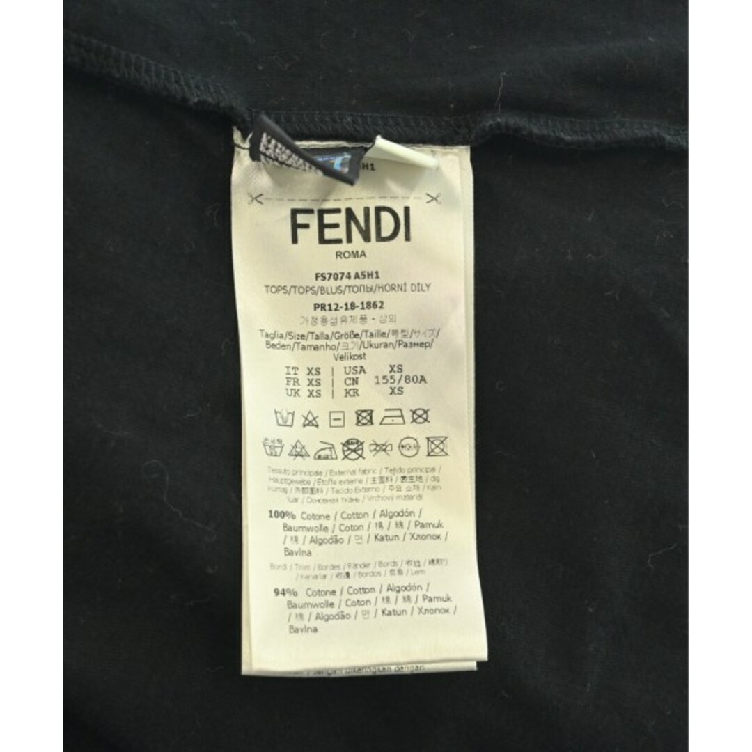 FENDI - FENDI フェンディ Tシャツ・カットソー XS 黒 【古着 FENDI - FENDI フェンディ Tシャツ・カットソー XS 黒 【古着