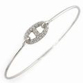 エルメス HERMES ブレスレット バングル ロンドシェーヌダンクル H109061B 00ST 40ポイント ダイヤモンド 計0.32ct K18WG 【中古】