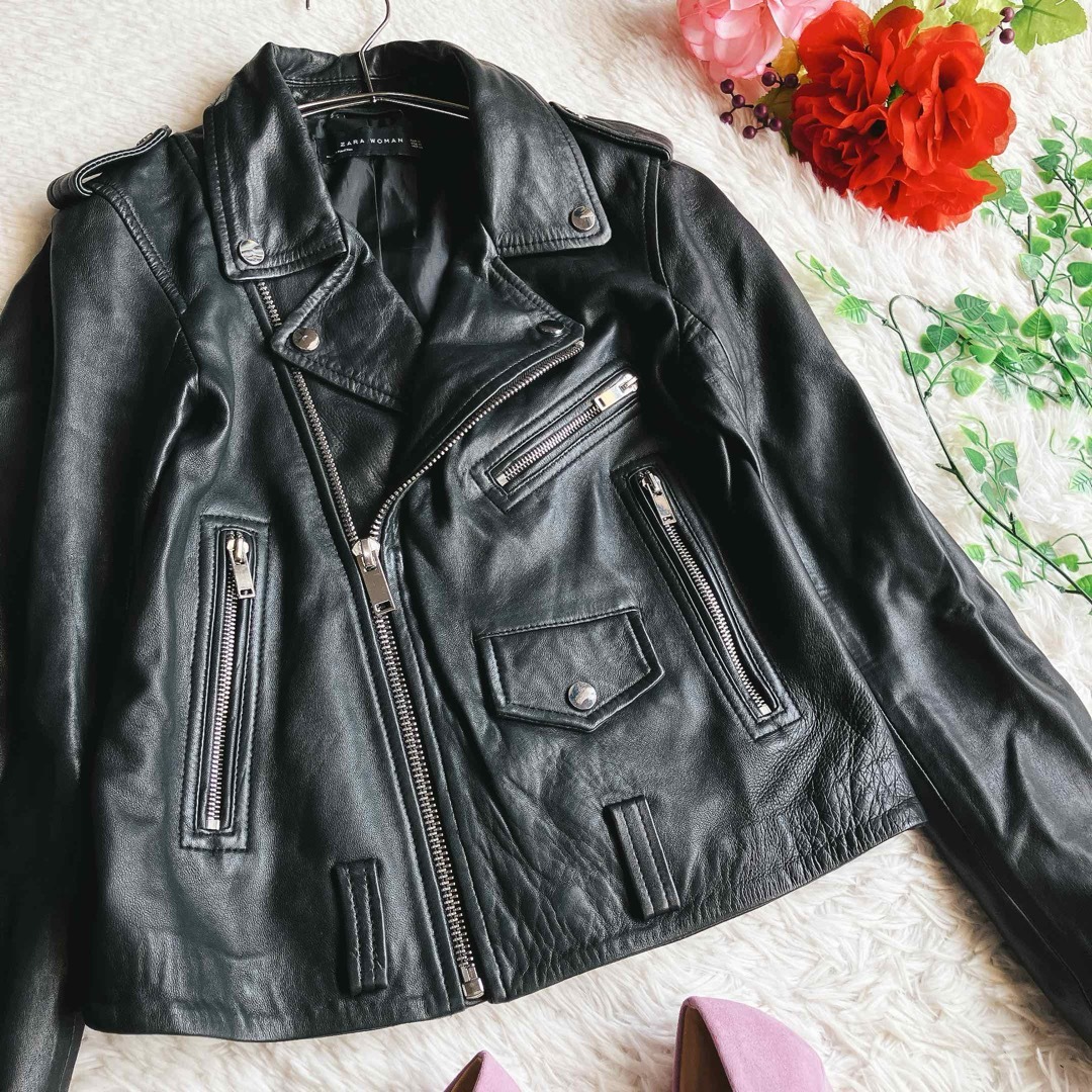 ダブルライダースジャケット ZARA 度重なっ ダブルライダースジャケット ZARA 度重なっ