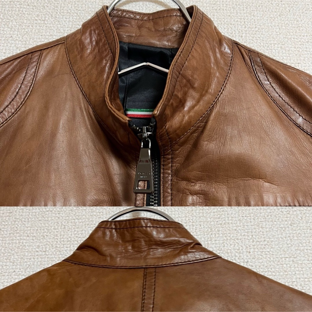 VINTAGE - Peruzzi レザー 本革 ライダース ダブルジップ VINTAGE - Peruzzi レザー 本革 ライダース ダブルジップ
