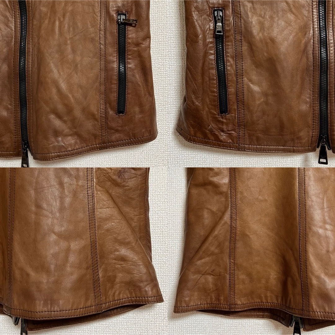 VINTAGE - Peruzzi レザー 本革 ライダース ダブルジップ VINTAGE - Peruzzi レザー 本革 ライダース ダブルジップ