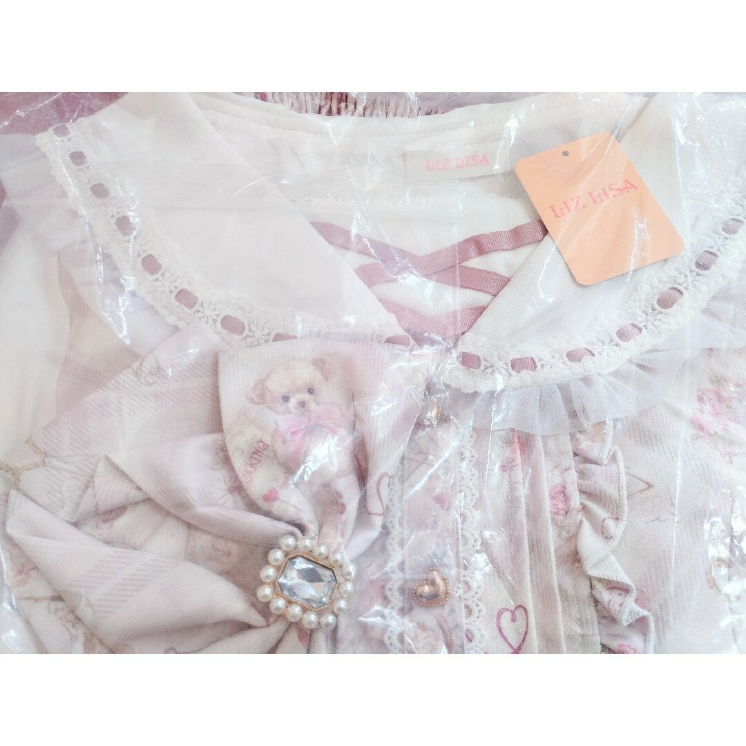 LIZLISA Sewing Bear柄セットアップFree:ピンク 当っ LIZLISA Sewing Bear柄セットアップFree:ピンク 当っ