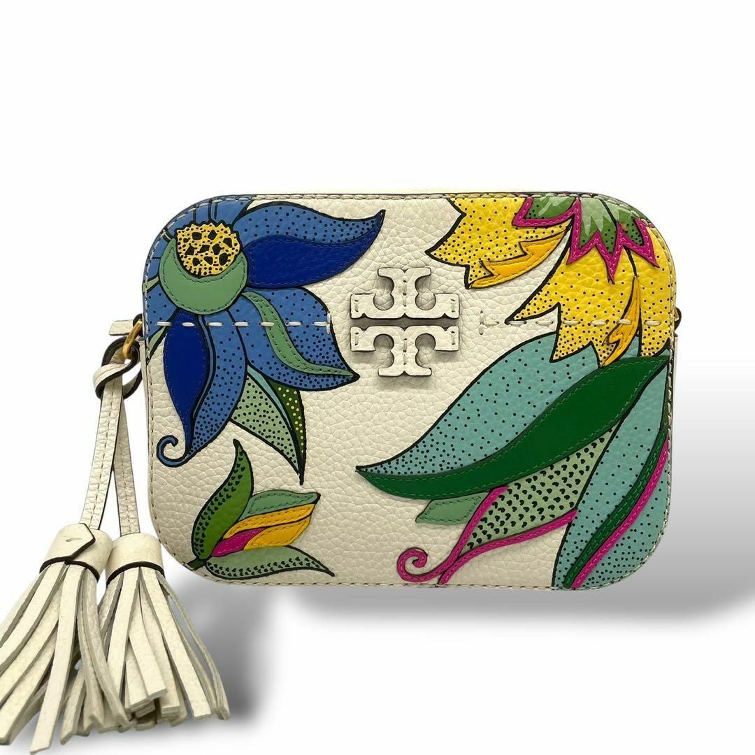 極美品 トリーバーチ マックグロー カメラバッグ 花柄 レザー 極美品 トリーバーチ マックグロー カメラバッグ 花柄 レザー