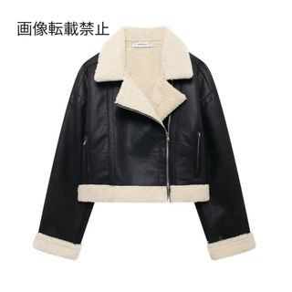 🎻10月新作🎷15718◆フェイクレザー ボア ムートンコート(ムートンコート)