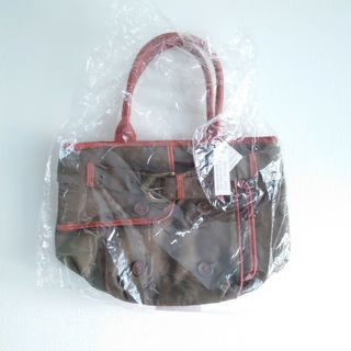 新品・未使用　タグ付　トレンチコートデザイントートバック　カーキ✕キャメル(トートバッグ)