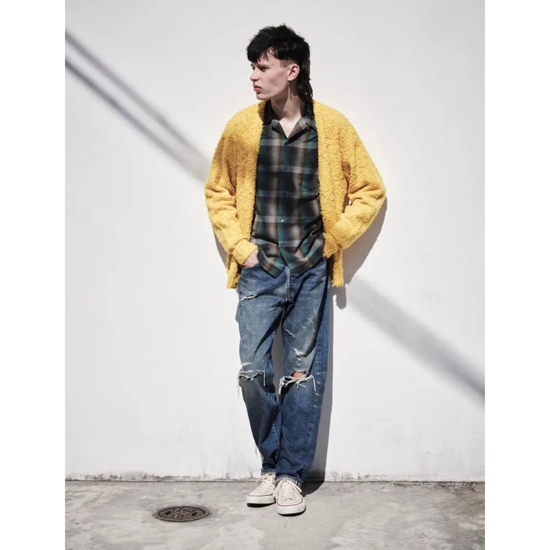 MINEDENIM - MINEDENIM シャギーコットンニットカーディガン MINEDENIM - MINEDENIM シャギーコットンニットカーディガン