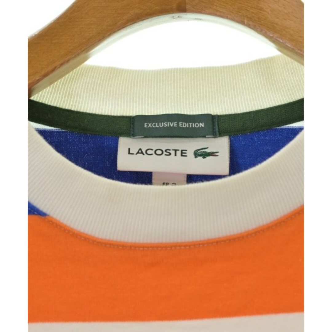 LACOSTE - LACOSTE Tシャツ・カットソー 2(S位) 青xオレンジx白 LACOSTE - LACOSTE Tシャツ・カットソー 2(S位) 青xオレンジx白