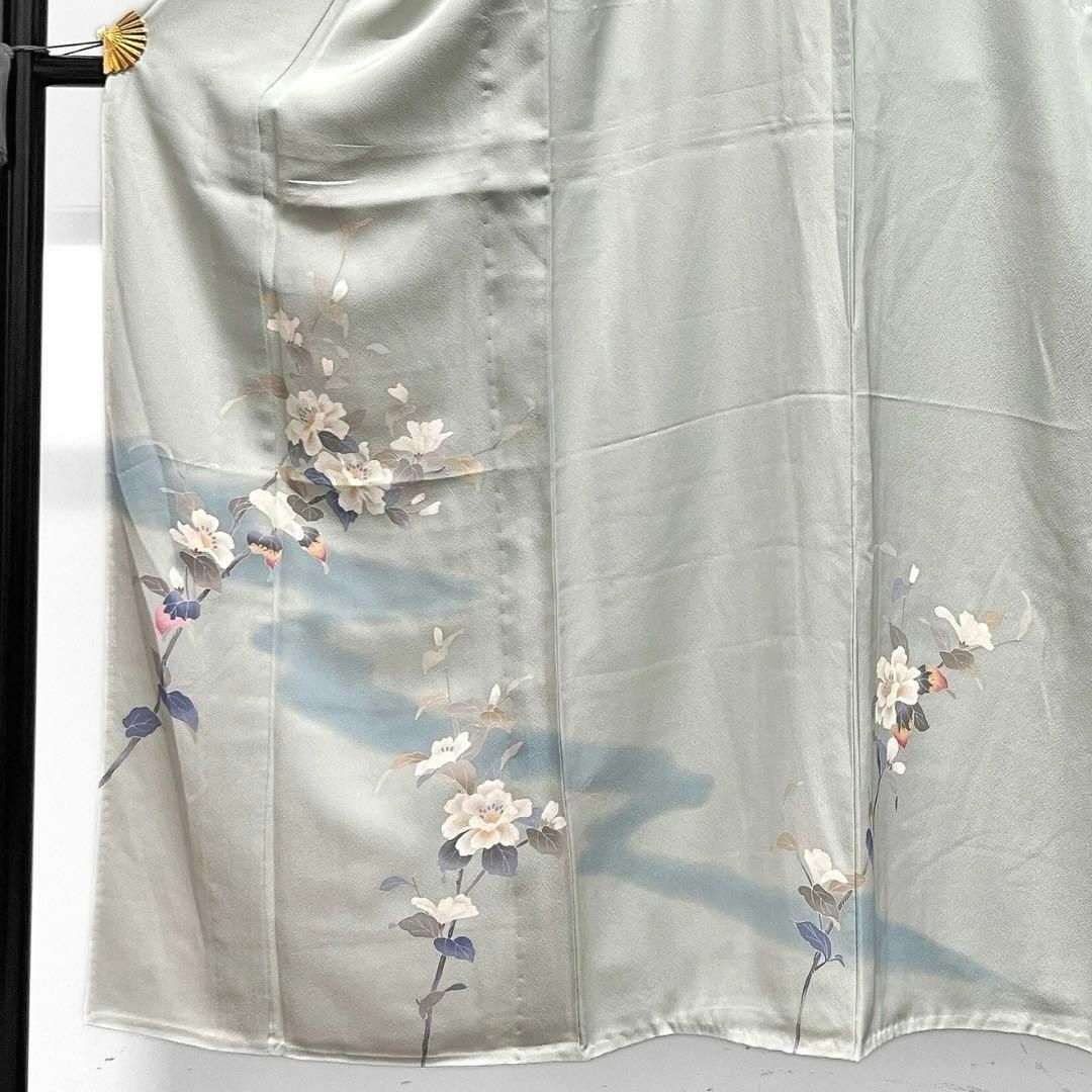 南克治 本加賀友禅 付け下げ 花模様 牡丹 流水 着物 075w d 南克治 本加賀友禅 付け下げ 花模様 牡丹 流水 着物 075w d