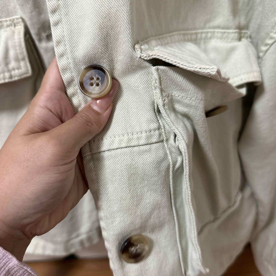 ZARA - ZARA ミントグリーンデニムジャケットの通販 by ちい's ZARA - ZARA ミントグリーンデニムジャケットの通販 by ちい's