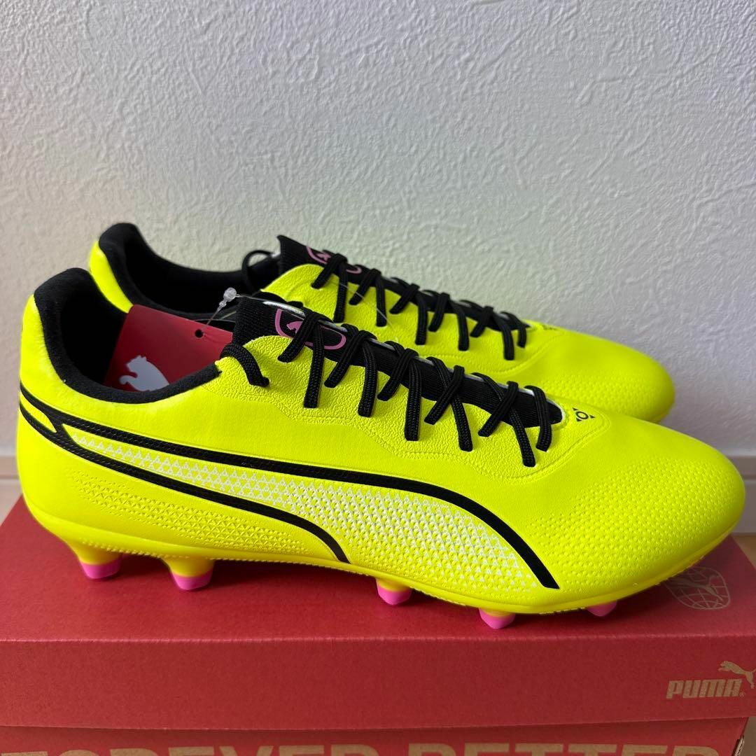 PUMA - 新品 PUMA キングプロ HG/AG サッカー スパイク 蛍光黄色 PUMA - 新品 PUMA キングプロ HG/AG サッカー スパイク 蛍光黄色