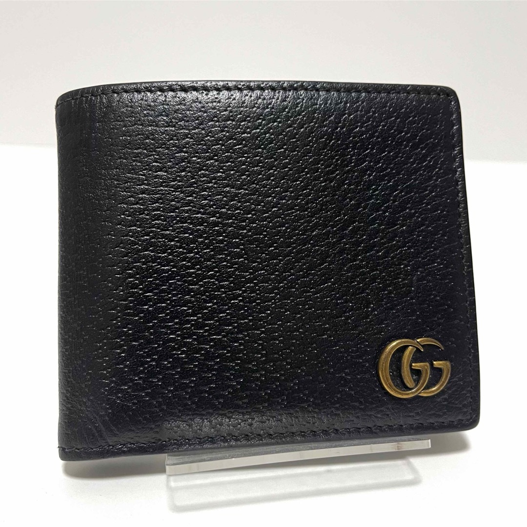 947 MORI様 GUCCI グッチ 折り財布 GGマーモント レザー 黒 947 MORI様 GUCCI グッチ 折り財布 GGマーモント レザー 黒