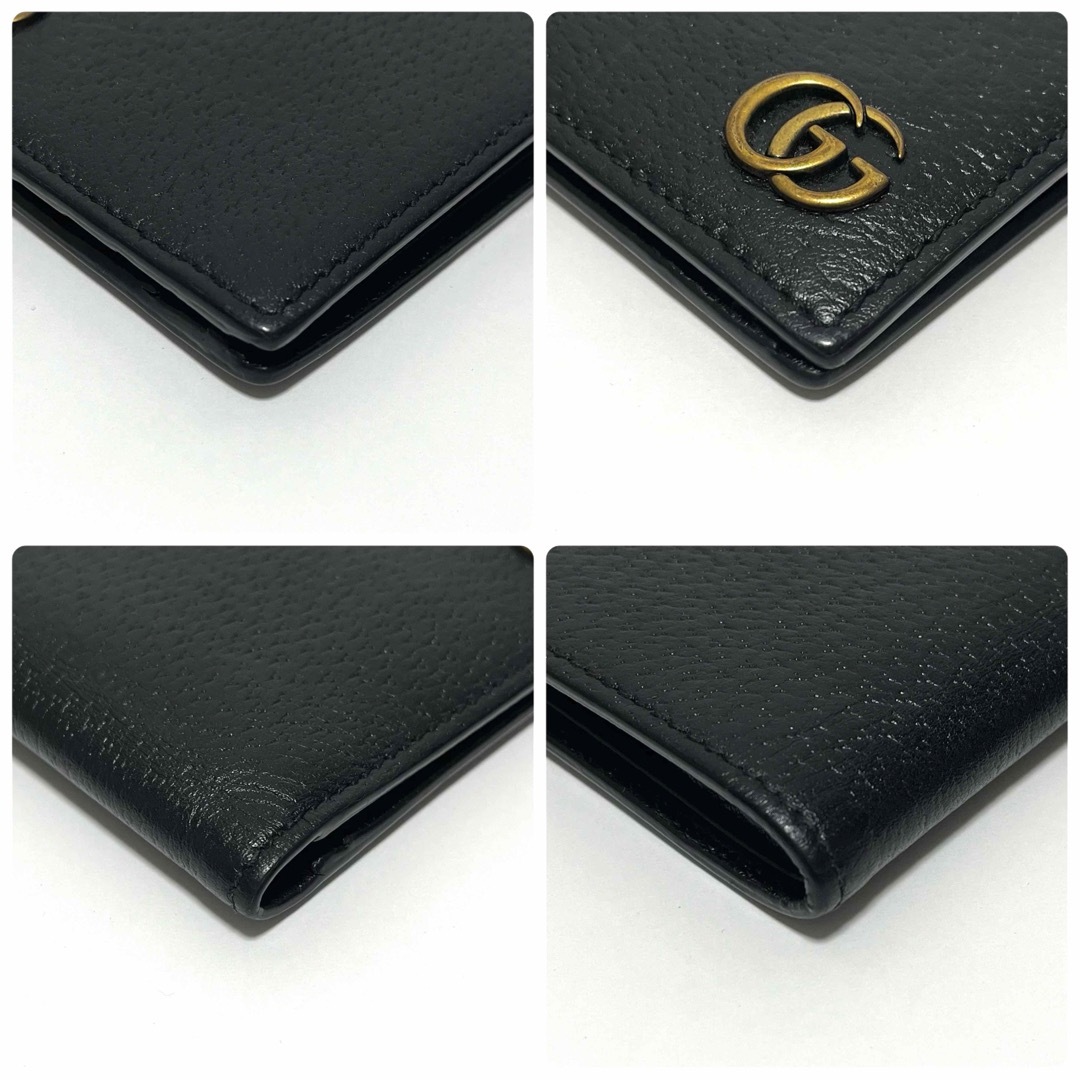 947 MORI様 GUCCI グッチ 折り財布 GGマーモント レザー 黒 947 MORI様 GUCCI グッチ 折り財布 GGマーモント レザー 黒