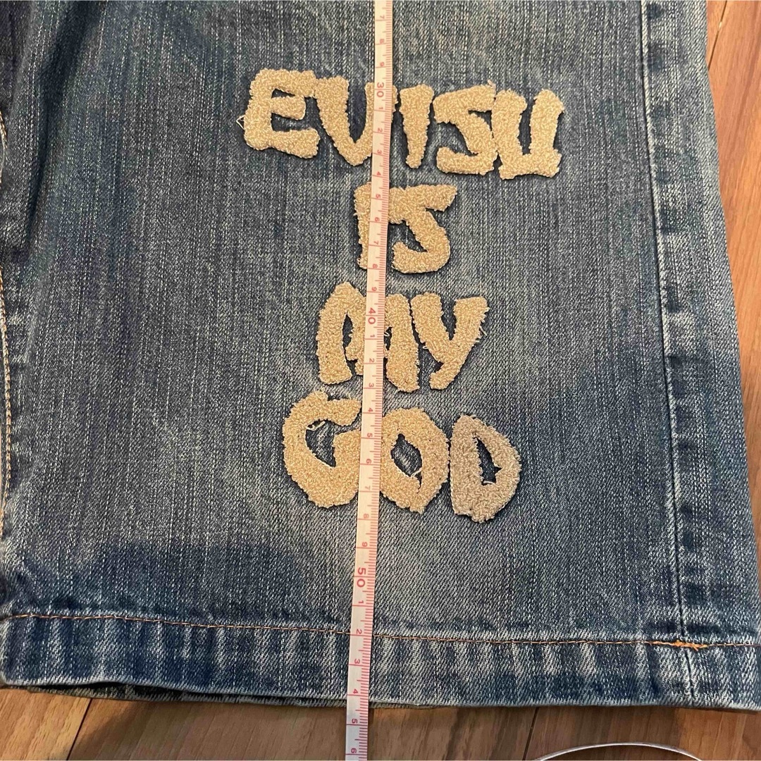 EVISU - サイズ32 2001 ハーフパンツ GOD 刺繍 エヴィス エビス EVISU - サイズ32 2001 ハーフパンツ GOD 刺繍 エヴィス エビス