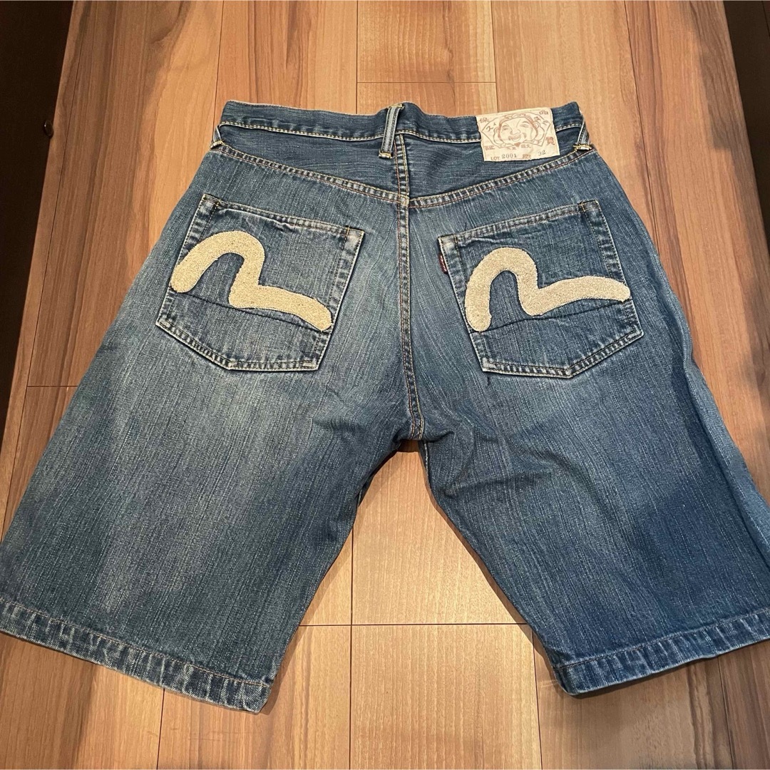 EVISU - サイズ32 2001 ハーフパンツ GOD 刺繍 エヴィス エビス EVISU - サイズ32 2001 ハーフパンツ GOD 刺繍 エヴィス エビス