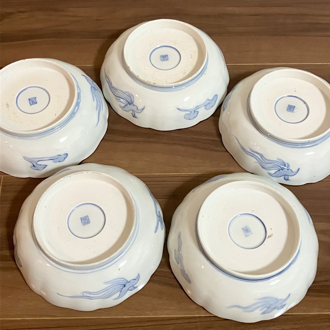 古伊万里 なます皿 五客セット 色絵 赤 食器 古伊万里 なます皿 五客セット 色絵 赤 食器