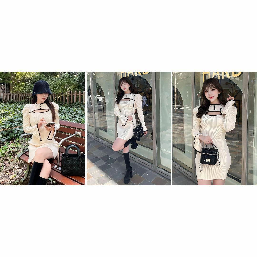 Darich - ダーリッチ darich パイピングボタンニットミニ Darich - ダーリッチ darich パイピングボタンニットミニ