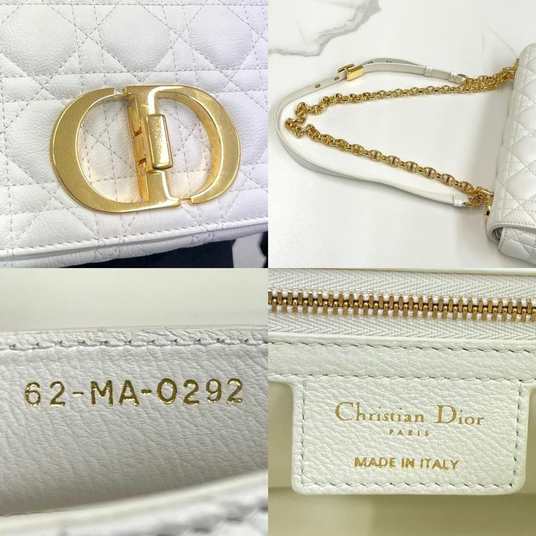 Christian Dior - 美品☆ ディオール カロ ミディアム 白 Christian Dior - 美品☆ ディオール カロ ミディアム 白