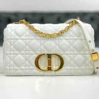 Christian Dior - 美品☆ ディオール カロ ミディアム 白 Christian Dior - 美品☆ ディオール カロ ミディアム 白