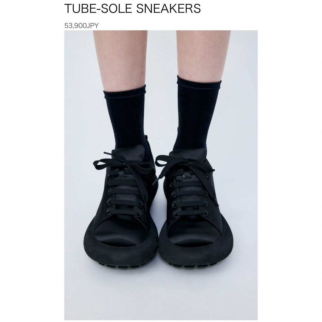 ENFOLD エンフォルド TUBE-SOLE SNEAKERS 38 ブラック 靴/シューズ ENFOLD エンフォルド TUBE-SOLE SNEAKERS 38 ブラック 靴/シューズ