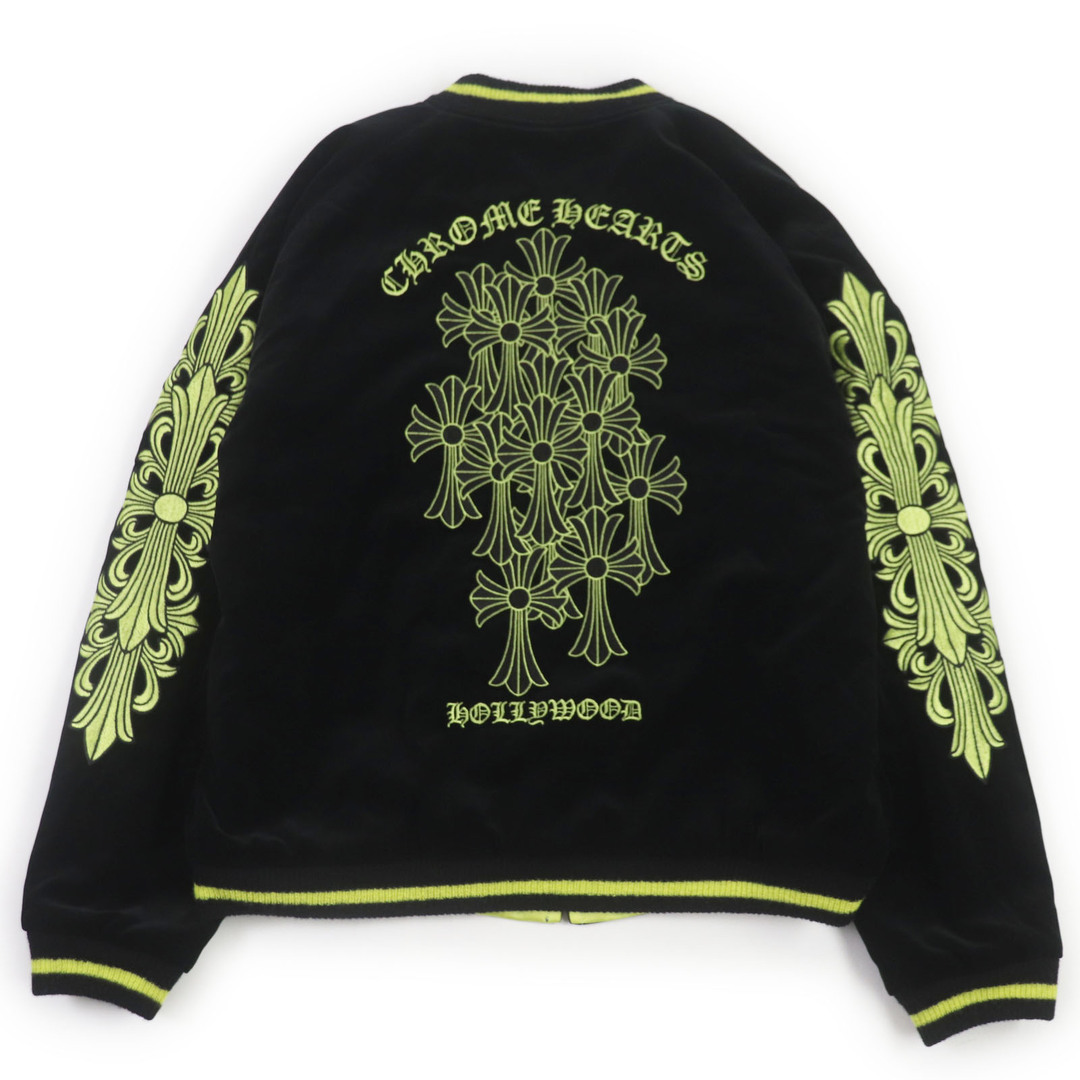 Chrome Hearts - 極美品●CHROME HEARTS クロムハーツ TAILOR TOYO テーラー東洋 MATTY BOY マッティボーイ 400175348******F09 ベロア リバーシブル スーベニアジャケット・スカジャン ブラック イエロー XXL 日本製 正規品 メンズ