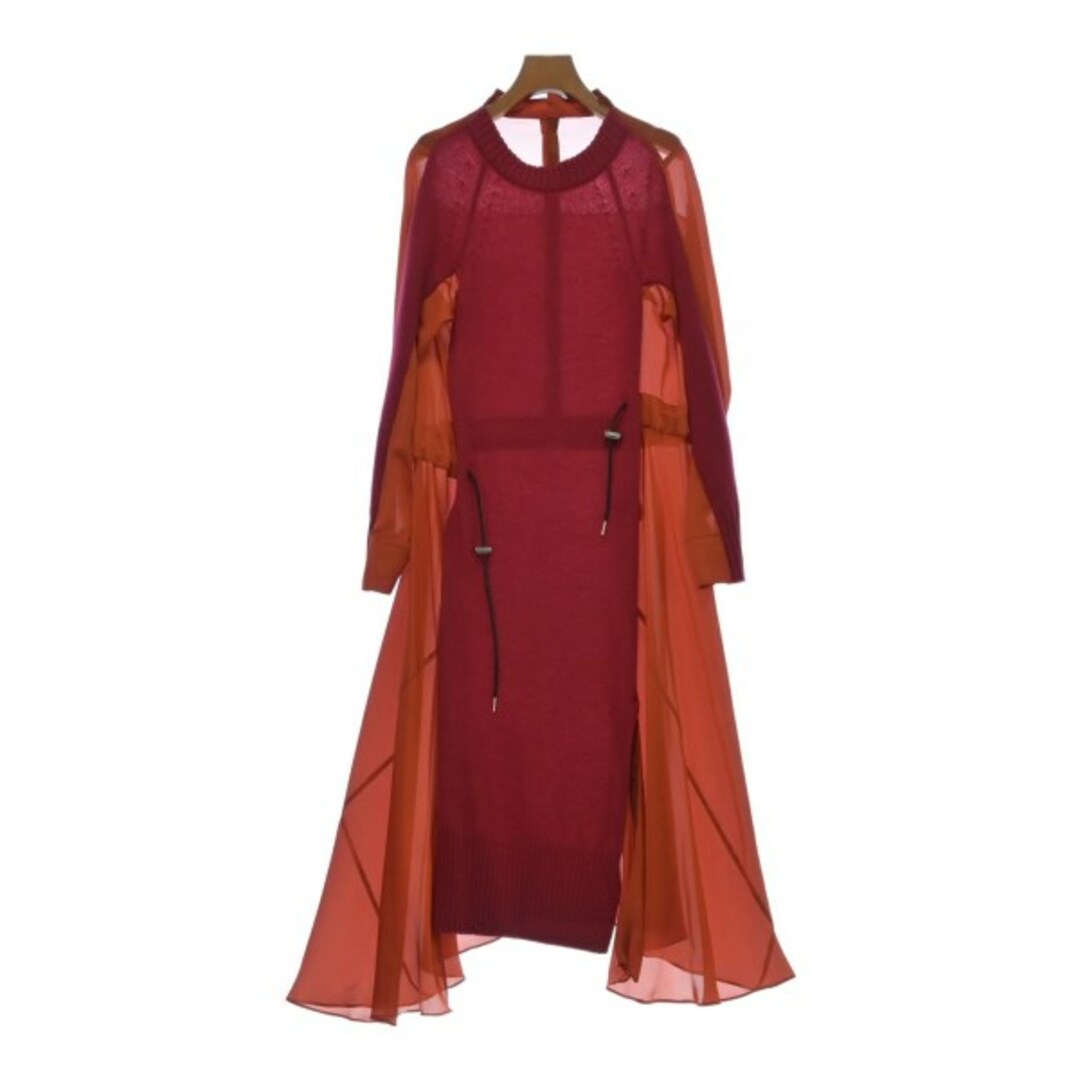 sacai サカイ ワンピース 1(S位) 赤xオレンジ 【古着】 sacai サカイ ワンピース 1(S位) 赤xオレンジ 【古着】