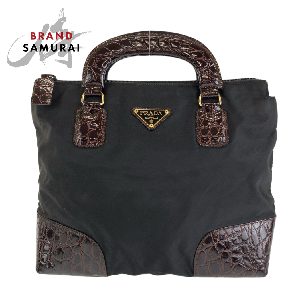 PRADA プラダ ヴィンテージ テスート 三角ロゴプレート 型押し PRADA プラダ ヴィンテージ テスート 三角ロゴプレート 型押し