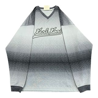 カールカナイ(Karl Kani)のs KARL KANIカールカナイ長袖 Vネック グレー ブラック ポリエステル(Tシャツ/カットソー(七分/長袖))