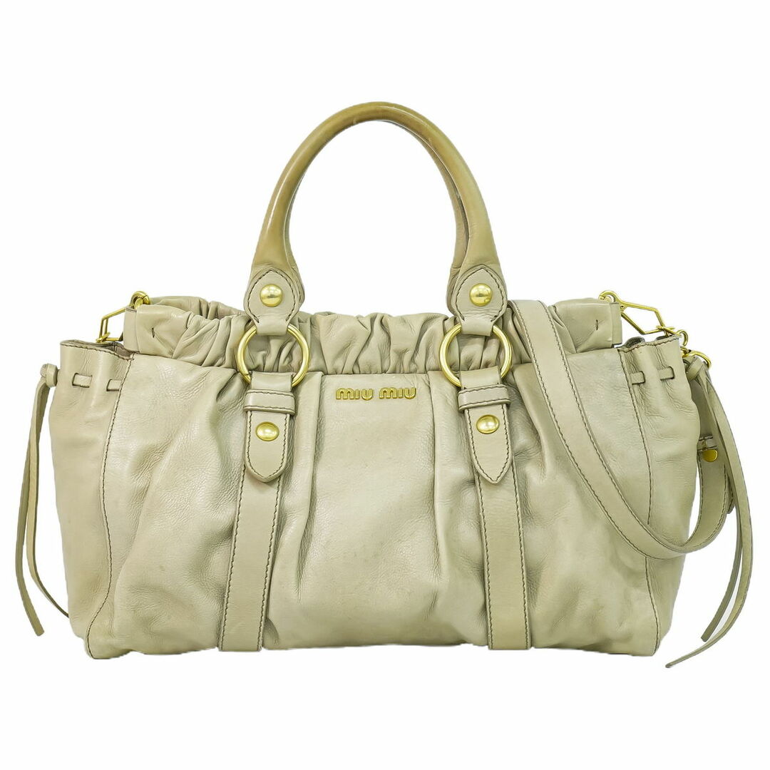 美品 MIUMIU レザー ショルダーバッグ 2way マテラッセ 金ロゴ 美品 MIUMIU レザー ショルダーバッグ 2way マテラッセ 金ロゴ