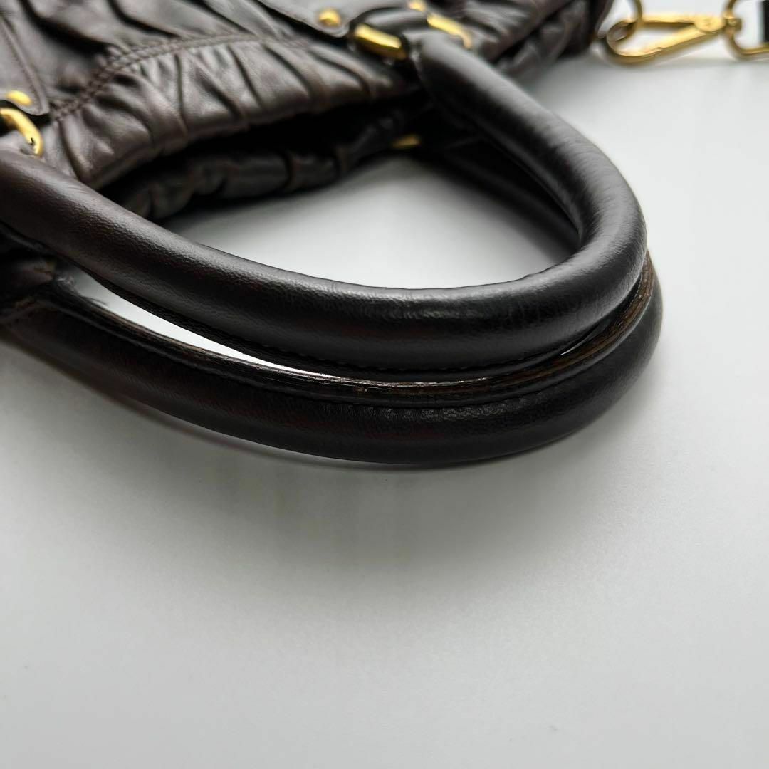 PRADA 2way ギャザー トートバッグ ショルダーバッグ ギャランティ付 PRADA 2way ギャザー トートバッグ ショルダーバッグ ギャランティ付