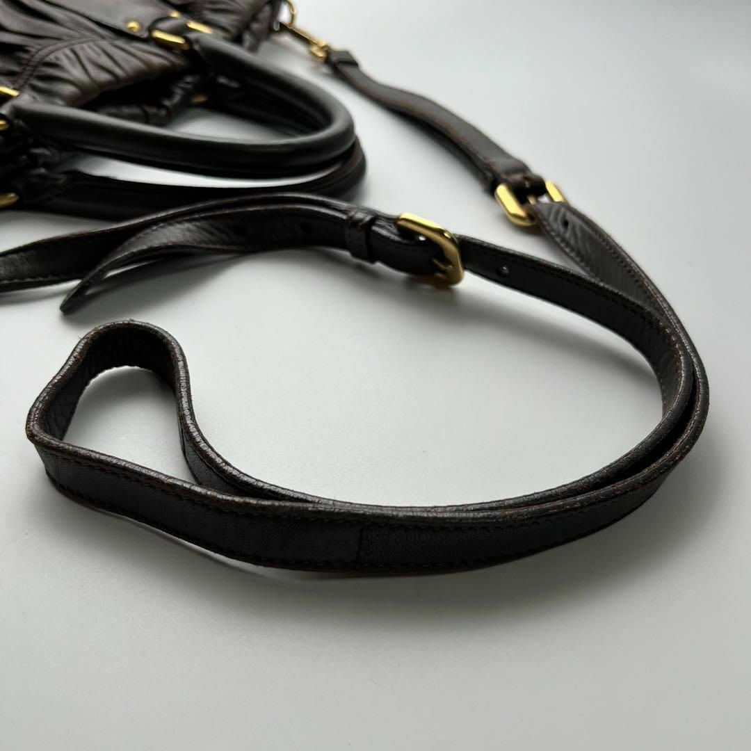 PRADA 2way ギャザー トートバッグ ショルダーバッグ ギャランティ付 PRADA 2way ギャザー トートバッグ ショルダーバッグ ギャランティ付