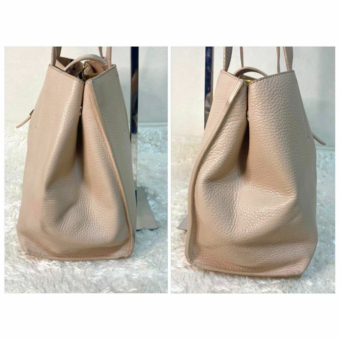 FURLA ハンドバッグ トートバッグ ピンクベージュ レザー アーチロゴ FURLA ハンドバッグ トートバッグ ピンクベージュ レザー アーチロゴ
