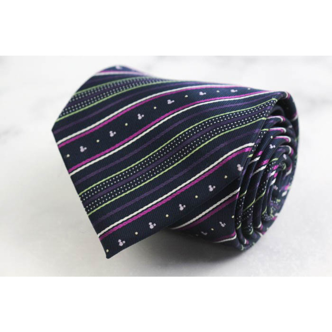 Disney(ディズニー)のディズニー ブランド ネクタイ ミッキー ストライプ柄 ドット PO メンズ ネイビー Disney メンズのファッション小物(ネクタイ)の商品写真