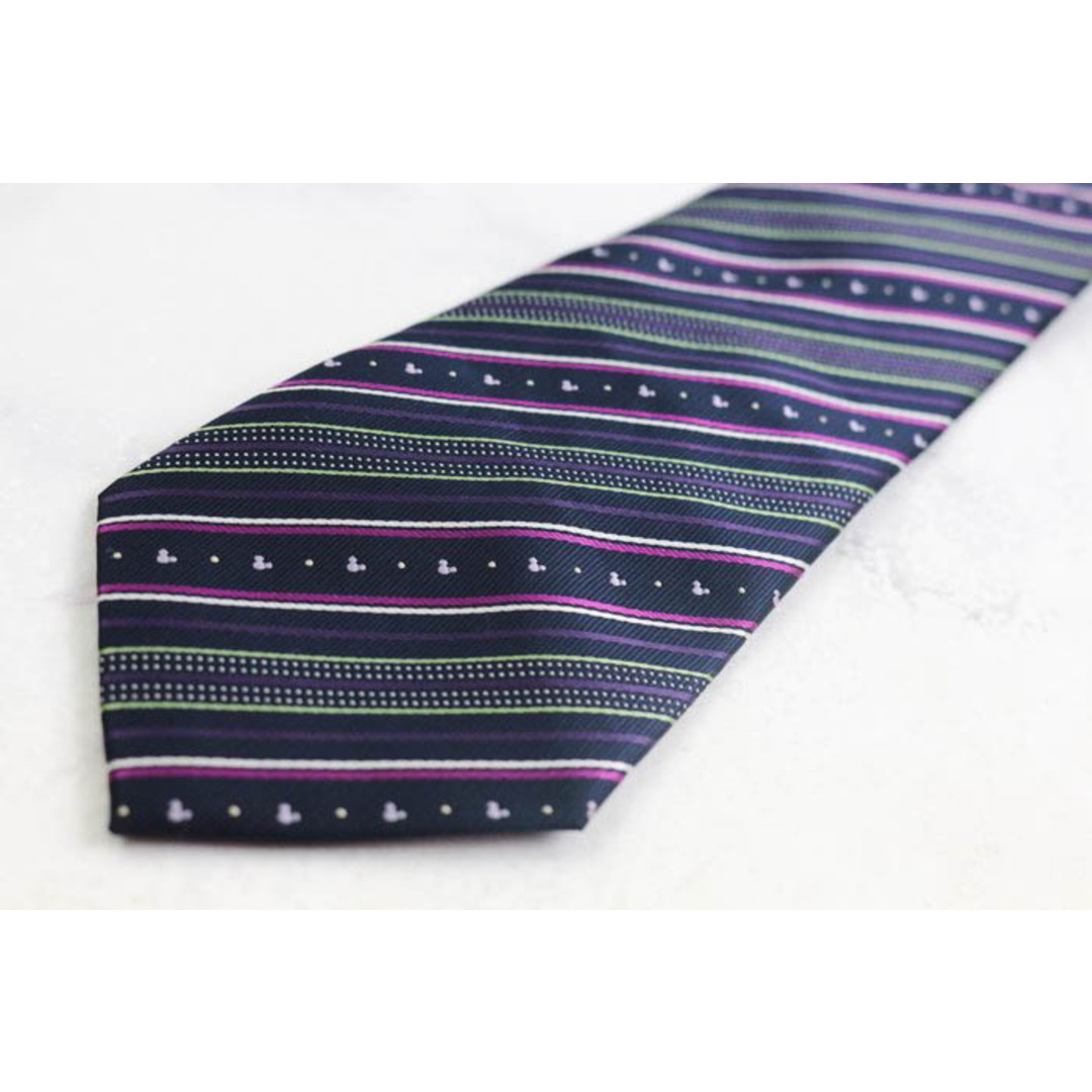 Disney(ディズニー)のディズニー ブランド ネクタイ ミッキー ストライプ柄 ドット PO メンズ ネイビー Disney メンズのファッション小物(ネクタイ)の商品写真