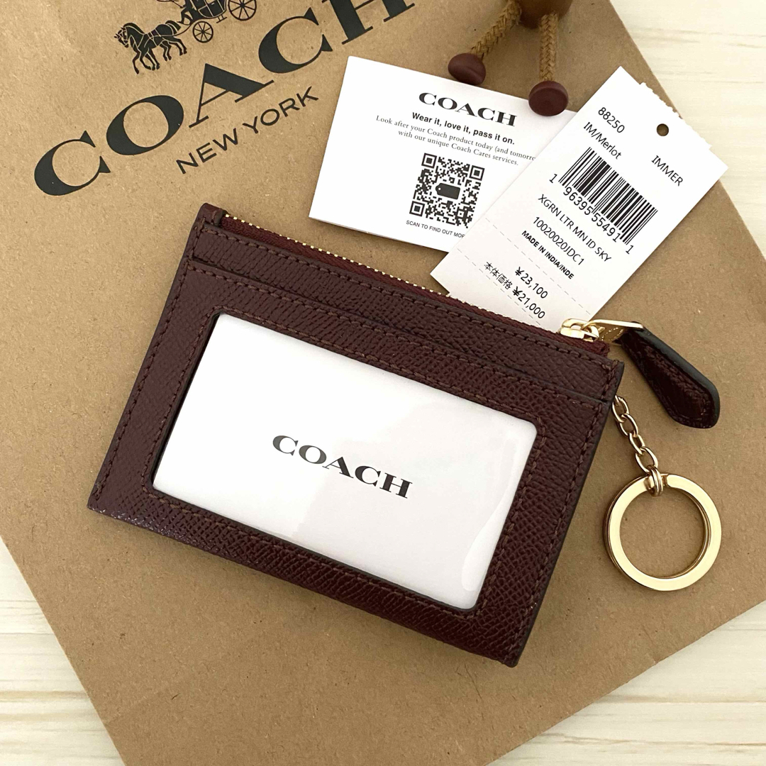 COACH - 新品 COACH コインケース ボルドー レッド 小銭入れ財布 COACH - 新品 COACH コインケース ボルドー レッド 小銭入れ財布