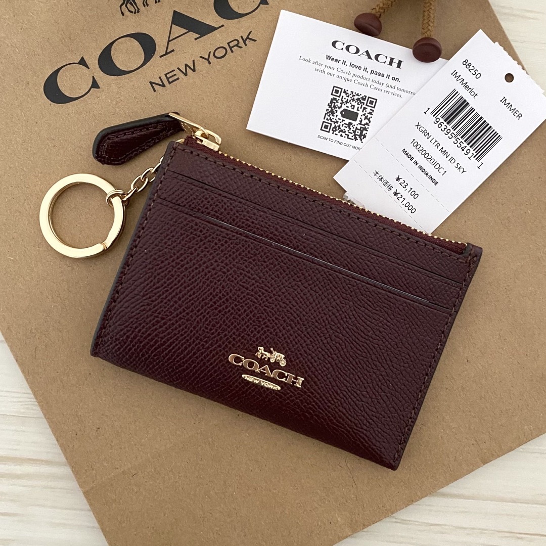 COACH - 新品 COACH コインケース ボルドー レッド 小銭入れ財布 COACH - 新品 COACH コインケース ボルドー レッド 小銭入れ財布