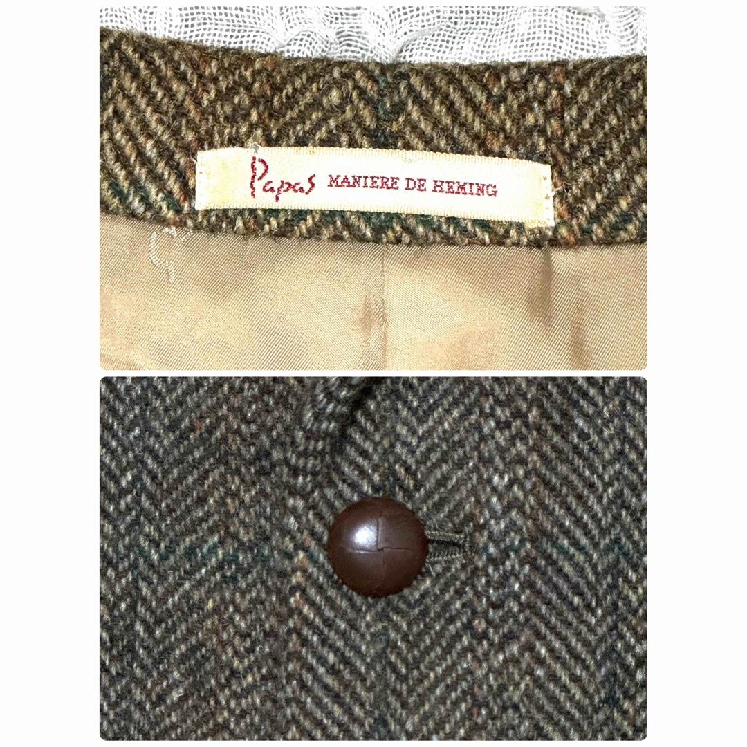 Papas✖️Harris Tweed ツイードテーラードジャケット サイズM Papas✖️Harris Tweed ツイードテーラードジャケット サイズM