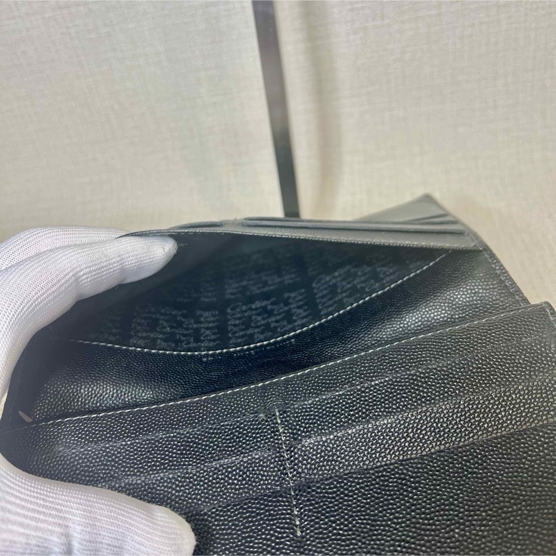 カルティエ サントス 長財布 キャビアスキン 二つ折り 黒 ロゴ カルティエ サントス 長財布 キャビアスキン 二つ折り 黒 ロゴ
