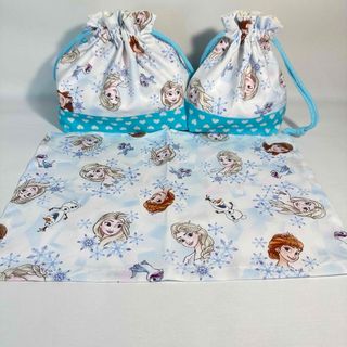 アナと雪の女王　お弁当袋　コップ袋　ランチョンマット(ランチボックス巾着)