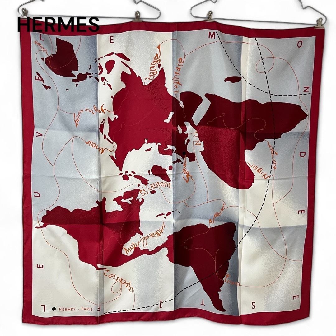 HERMES エルメス カレ90 世界地図 HERMES エルメス カレ90 世界地図