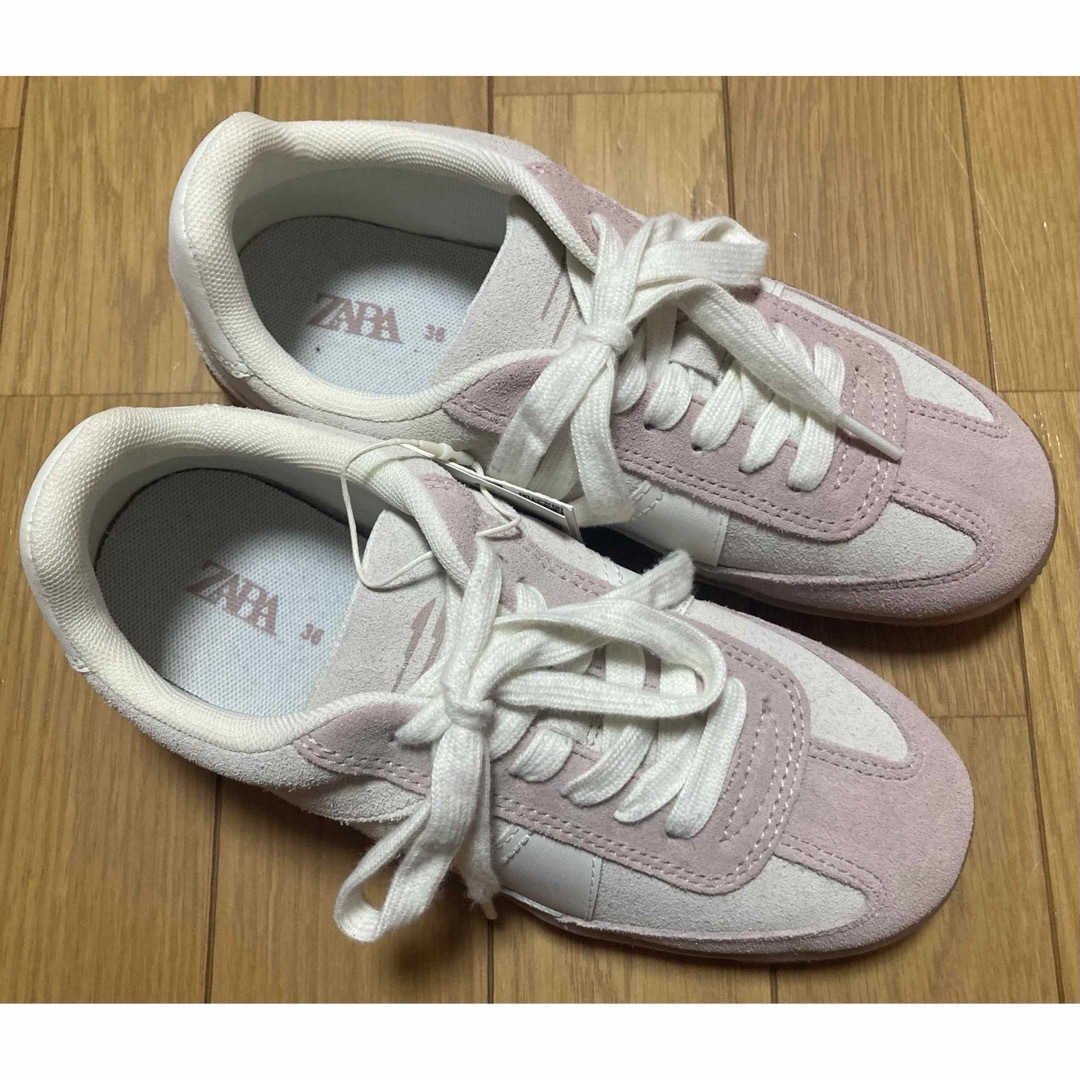 ZARA - ZARAザラ⭐︎スプリットスエード仕上げレザープリム ZARA - ZARAザラ⭐︎スプリットスエード仕上げレザープリム