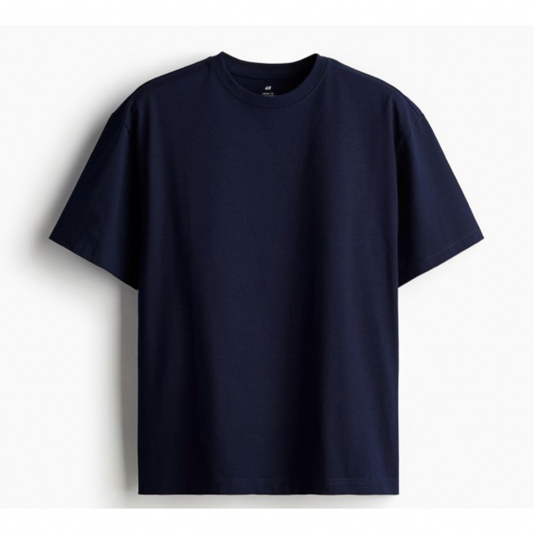 H&M(エイチアンドエム)のH&M ルーズフィットTシャツ 紺色 ネイビー メンズのトップス(Tシャツ/カットソー(半袖/袖なし))の商品写真