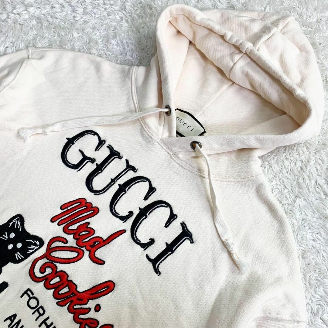 GUCCI - 極美品 GUCCI グッチ キャットデザイン ロゴパーカー 猫 GUCCI - 極美品 GUCCI グッチ キャットデザイン ロゴパーカー 猫