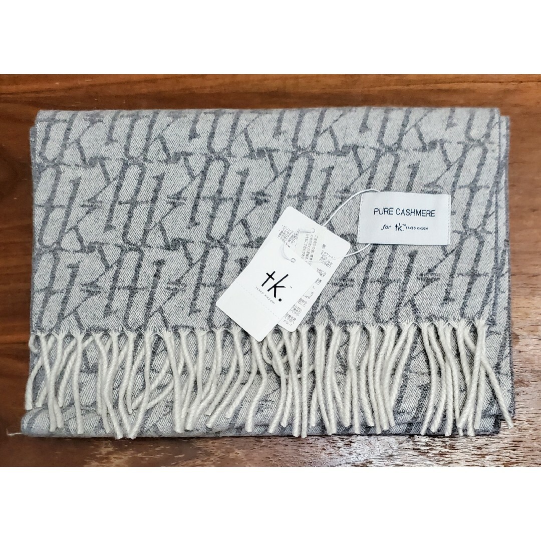 tk. 新品 メンズ カシミアマフラー(モノグラム/グレー) マフラー tk. 新品 メンズ カシミアマフラー(モノグラム/グレー) マフラー