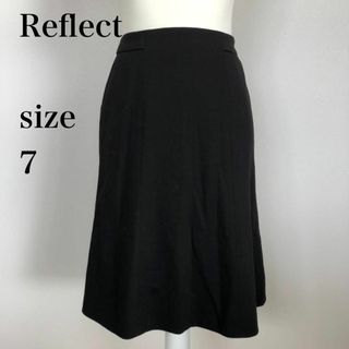 【美品】Reflect　スーツ　フォーマル　セレモニー　ブラック　スカート　7(ノーカラージャケット)