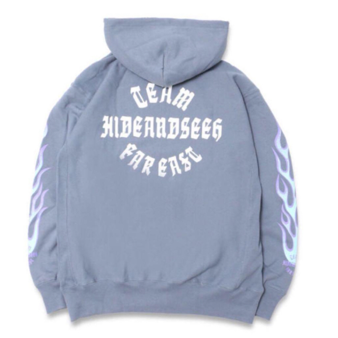 HIDE AND SEEK - キムタク着HideandSeek FLAME HOODED SWEAT XL HIDE AND SEEK - キムタク着HideandSeek FLAME HOODED SWEAT XL