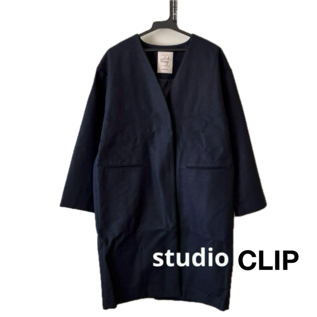 STUDIO CLIP - スタジオクリップ Vネック ノーカラーコート M