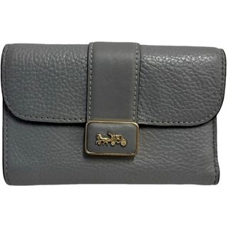 新品☆COACH(コーチ)グレー チャーム付き レザー 折り財布 新品☆COACH(コーチ)グレー チャーム付き レザー 折り財布